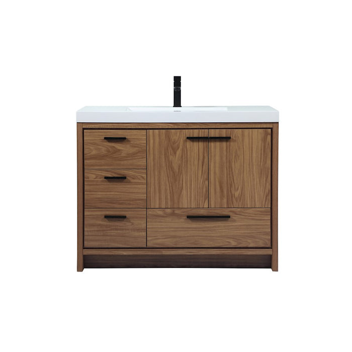 Elegant Kitchen/Bath Wyatt 42" Single Bathroom Vanity, Walnut Brown - VF46042WB