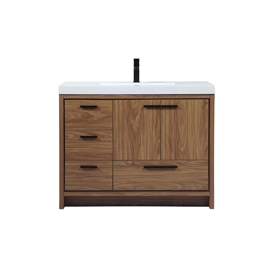 Elegant Kitchen/Bath Wyatt 42" Single Bathroom Vanity, Walnut Brown - VF46042WB