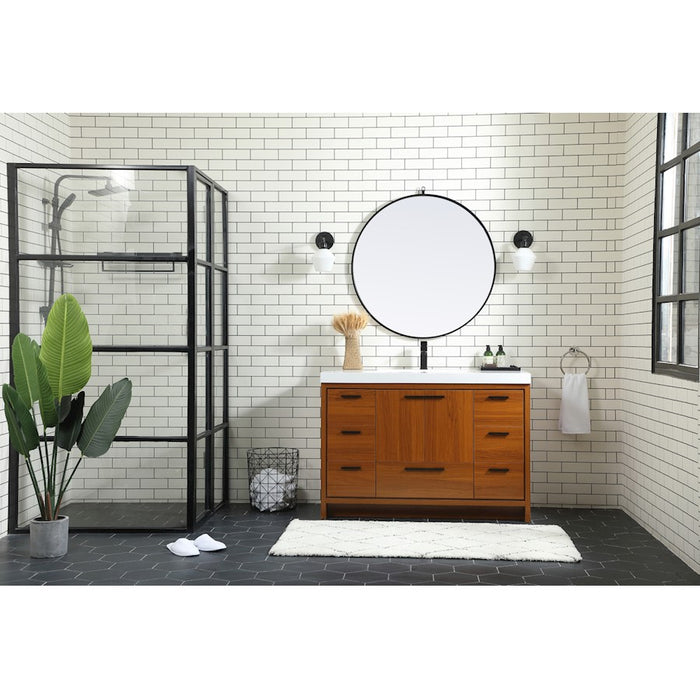 Elegant Kitchen/Bath Wyatt 42" Single Bathroom Vanity, Walnut Brown