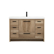 Elegant Kitchen/Bath Wyatt 48" Single Bathroom Vanity, Natural Oak - VF46048NT