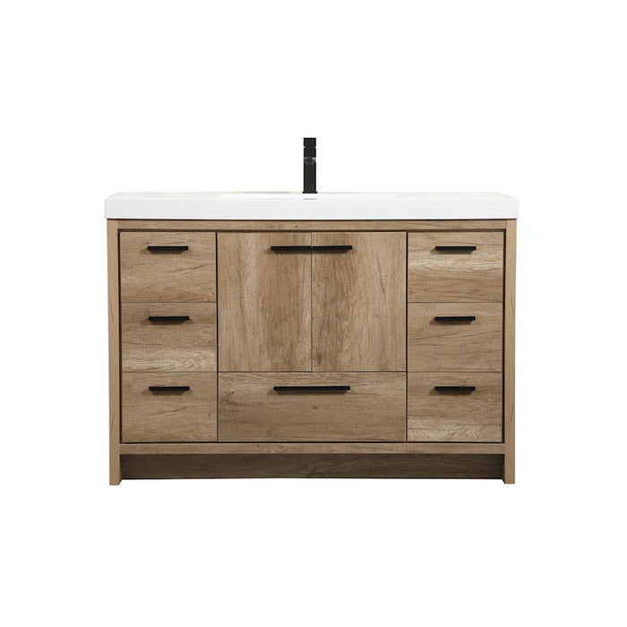 Elegant Kitchen/Bath Wyatt 48" Single Bathroom Vanity, Natural Oak - VF46048NT