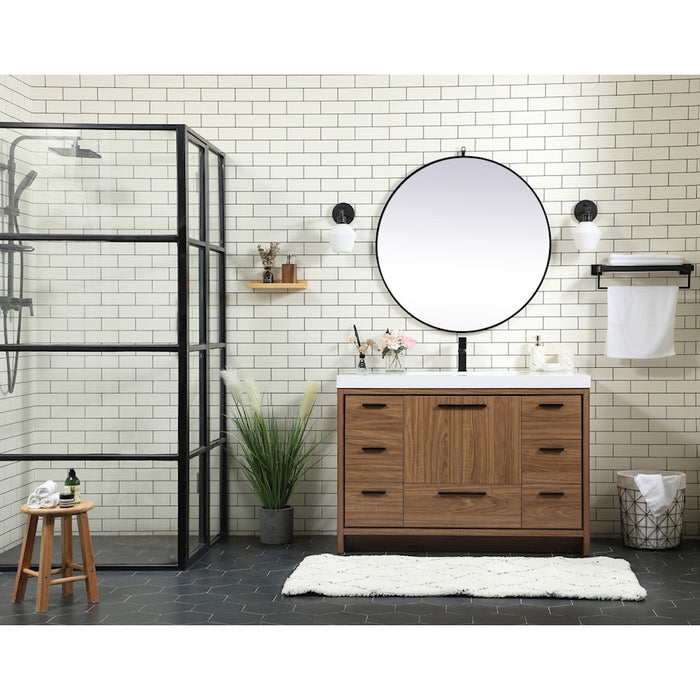 Elegant Kitchen/Bath Wyatt 48" Single Bathroom Vanity, Natural Oak