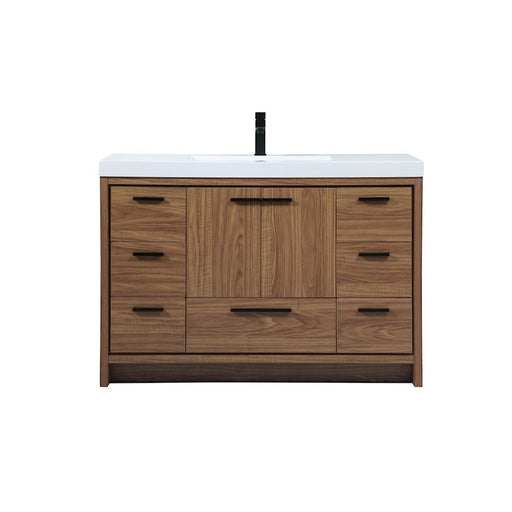 Elegant Kitchen/Bath Wyatt 48" Single Bathroom Vanity, Walnut Brown - VF46048WB