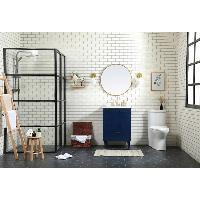 Elegant Kitchen/Bath Wyatt 48" Single Bathroom Vanity, Walnut Brown