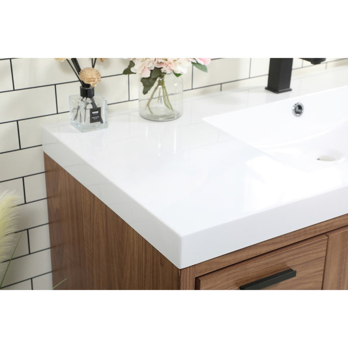 Elegant Kitchen/Bath Wyatt 48" Single Bathroom Vanity, Walnut Brown