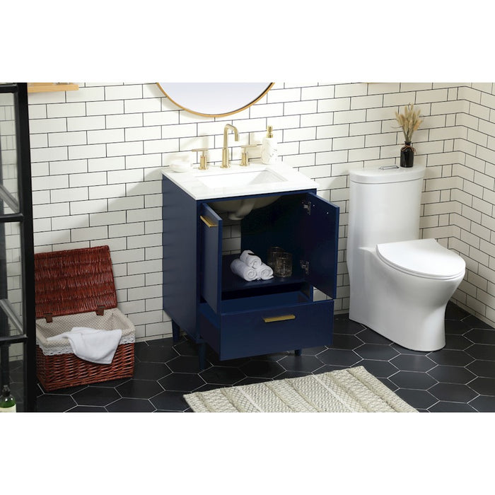 Elegant Kitchen/Bath Baldwin 24" Bathroom Vanity, Blue