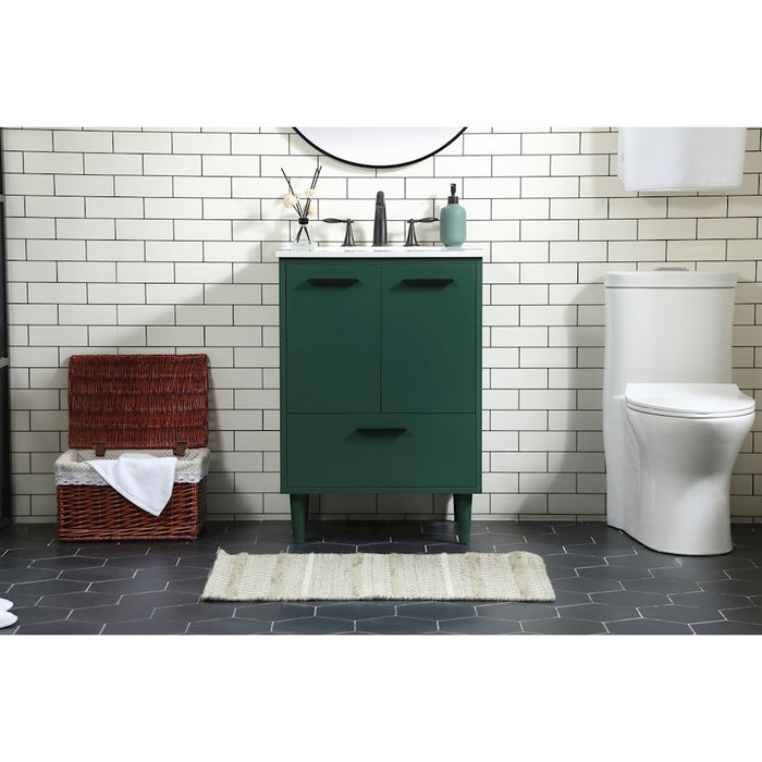 Elegant Kitchen/Bath Baldwin 24" Bathroom Vanity, Green