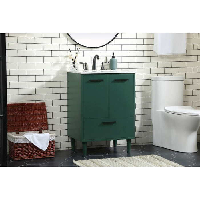 Elegant Kitchen/Bath Baldwin 24" Bathroom Vanity, Green