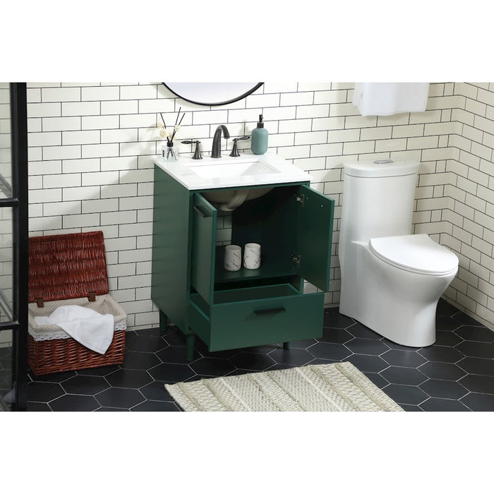 Elegant Kitchen/Bath Baldwin 24" Bathroom Vanity, Green