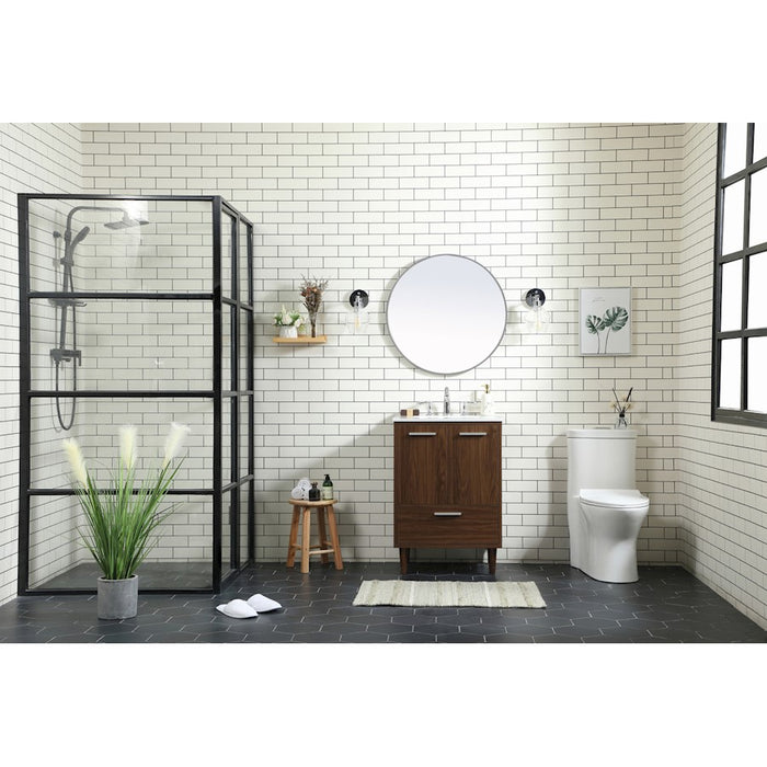 Elegant Kitchen/Bath Baldwin 24" Bathroom Vanity, Teak