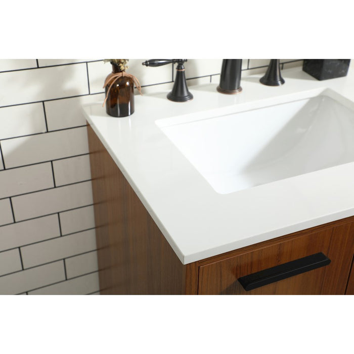 Elegant Kitchen/Bath Baldwin 24" Bathroom Vanity, Teak