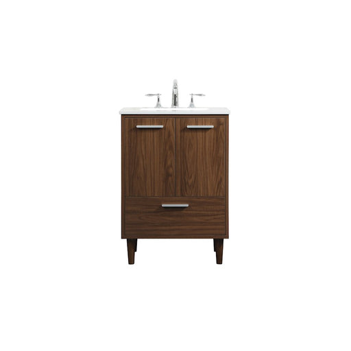 Elegant Kitchen/Bath Baldwin 24" Bathroom Vanity, Walnut - VF47024MWT