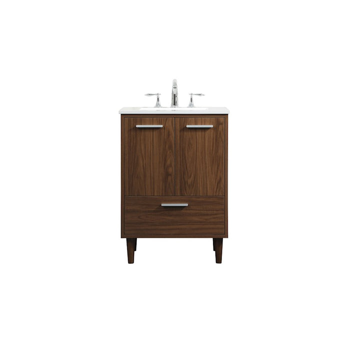 Elegant Kitchen/Bath Baldwin 24" Bathroom Vanity, Walnut - VF47024MWT