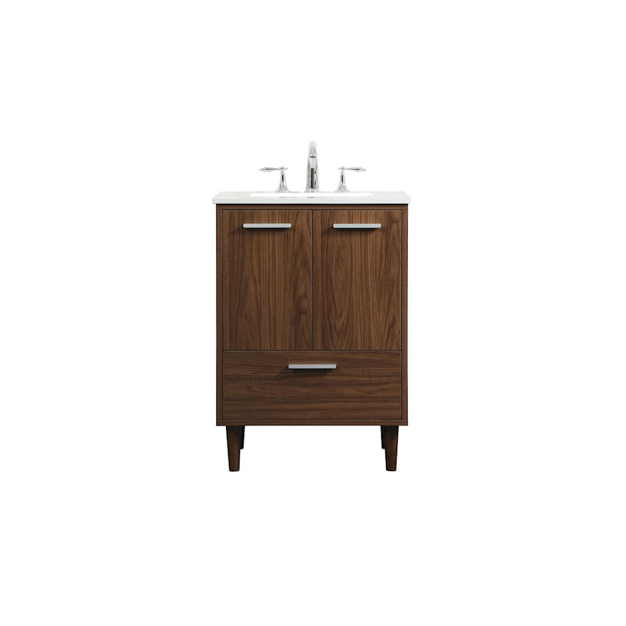 Elegant Kitchen/Bath Baldwin 24" Bathroom Vanity, Walnut - VF47024MWT
