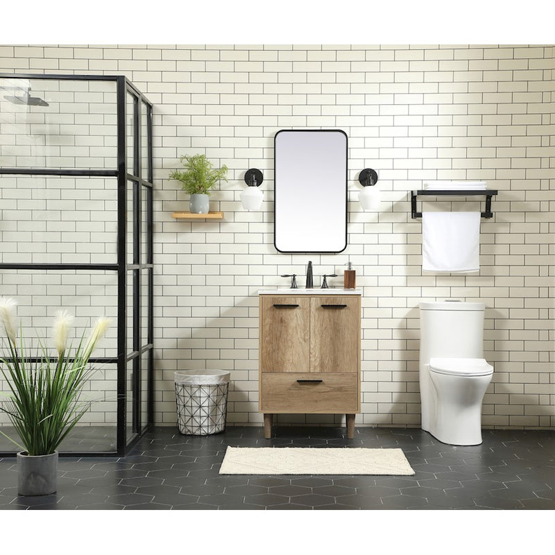 Elegant Kitchen/Bath Baldwin 24" Bathroom Vanity, Walnut
