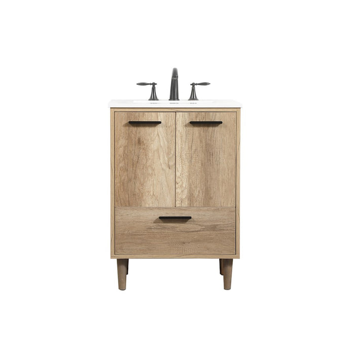 Elegant Kitchen/Bath Baldwin 24" Single Bathroom Vanity, Natural Oak - VF47024NT