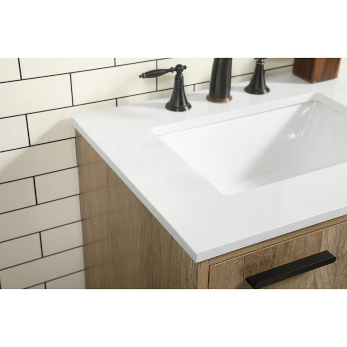Elegant Kitchen/Bath Baldwin 24" Single Bathroom Vanity, Natural Oak