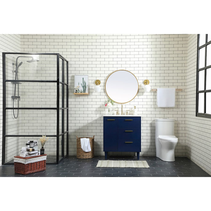 Elegant Baldwin 24" Single Bathroom Vanity, Walnut Brown