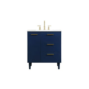 Elegant Kitchen/Bath Baldwin 30" Bathroom Vanity, Blue - VF47030MBL