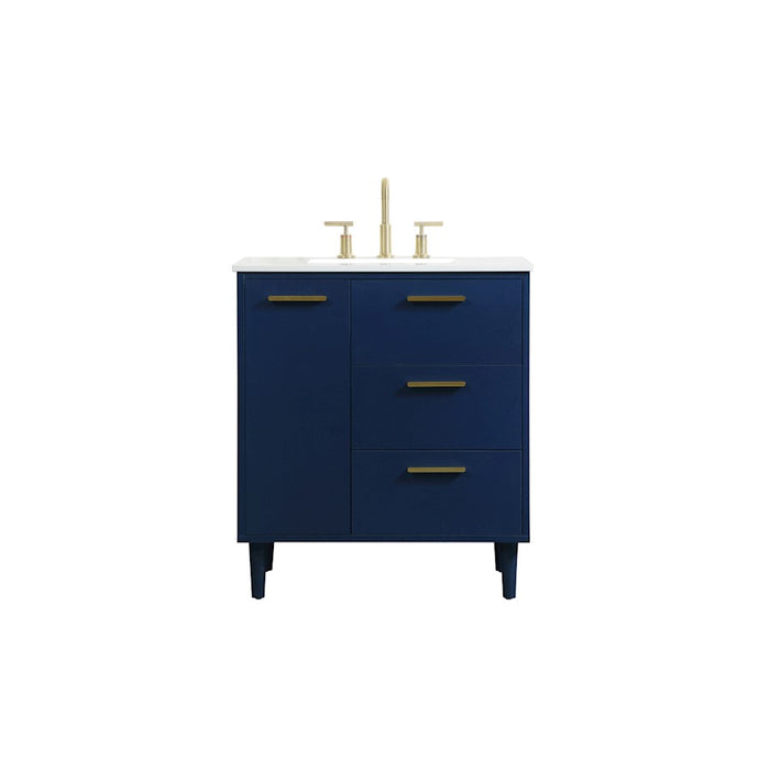 Elegant Kitchen/Bath Baldwin 30" Bathroom Vanity, Blue - VF47030MBL
