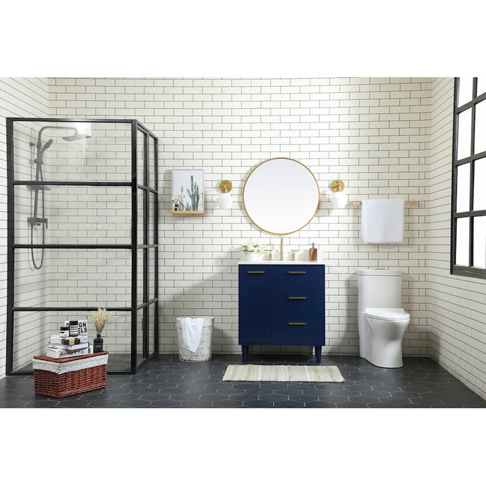 Elegant Kitchen/Bath Baldwin 30" Bathroom Vanity, Blue