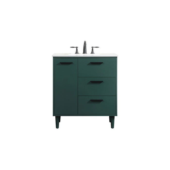 Elegant Kitchen/Bath Baldwin 30" Bathroom Vanity, Green - VF47030MGN