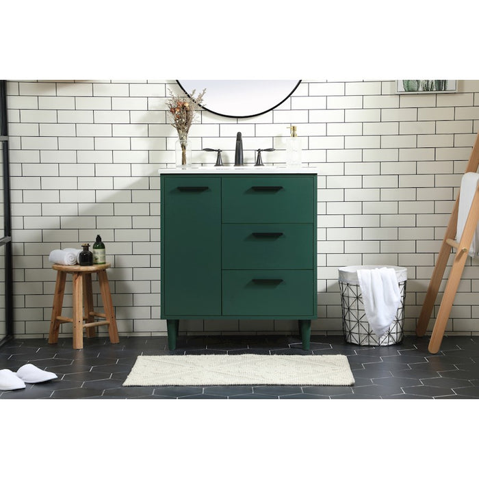 Elegant Kitchen/Bath Baldwin 30" Bathroom Vanity, Green