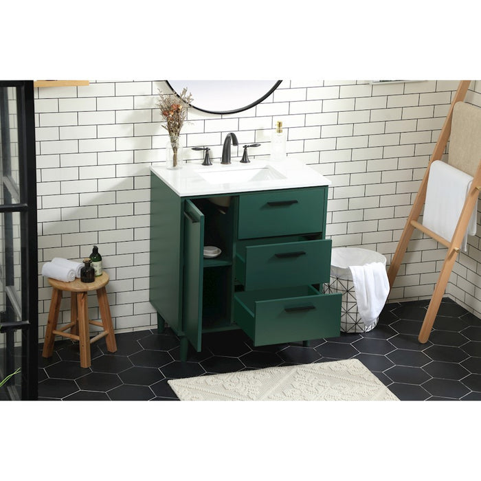 Elegant Kitchen/Bath Baldwin 30" Bathroom Vanity, Green