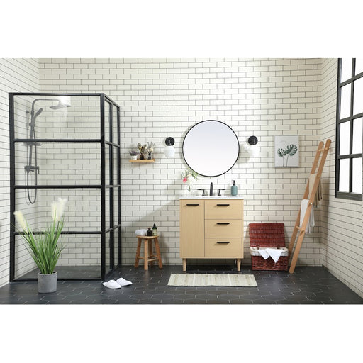 Elegant Baldwin 30" Bathroom Vanity, Green/Backsplash