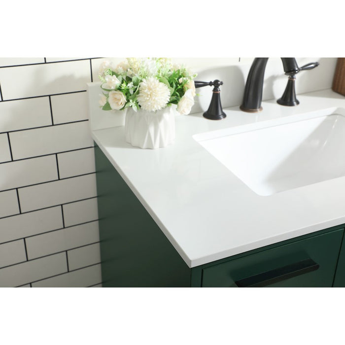 Elegant Baldwin 30" Bathroom Vanity, Green/Backsplash