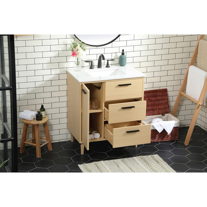 Elegant Kitchen/Bath Baldwin 30" Bathroom Vanity, Maple