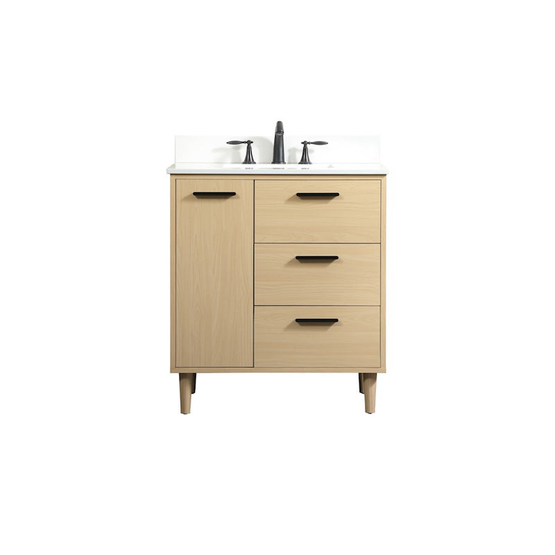 Elegant Baldwin 30" Bathroom Vanity, Maple/Backsplash - VF47030MMP-BS