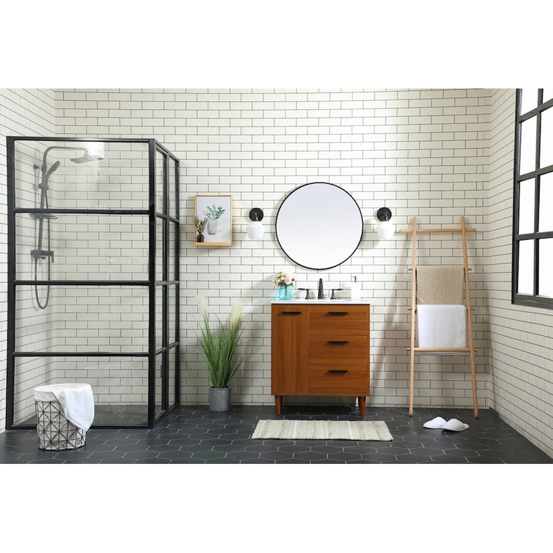 Elegant Baldwin 30" Bathroom Vanity, Maple/Backsplash