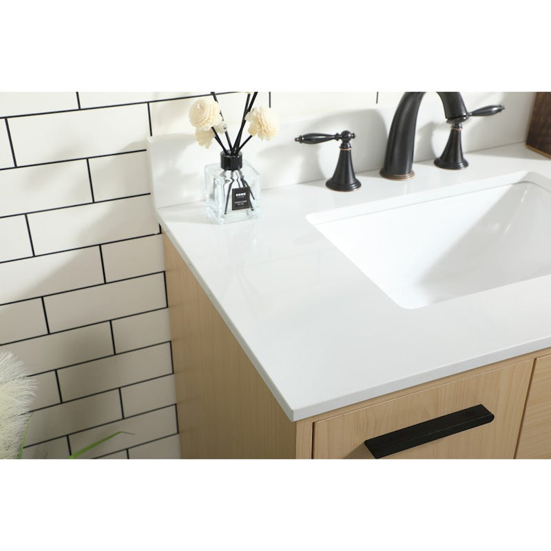 Elegant Baldwin 30" Bathroom Vanity, Maple/Backsplash