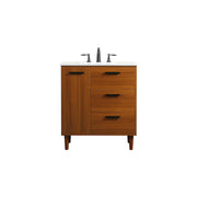 Elegant Kitchen/Bath Baldwin 30" Bathroom Vanity, Teak - VF47030MTK
