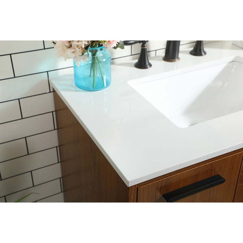 Elegant Kitchen/Bath Baldwin 30" Bathroom Vanity, Teak