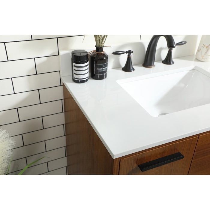 Elegant Baldwin 30" Bathroom Vanity, Teak/Backsplash