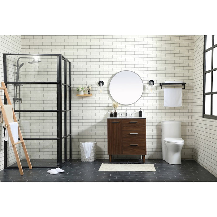 Elegant Kitchen/Bath Baldwin 30" Bathroom Vanity, Walnut