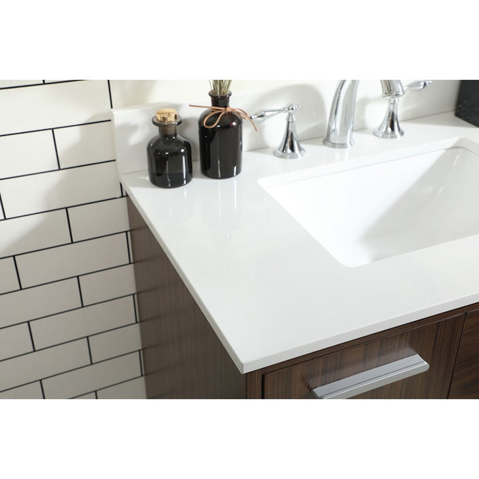 Elegant Baldwin 30" Bathroom Vanity, Walnut/Backsplash
