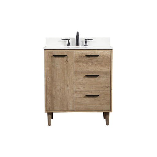 Elegant Baldwin 30" Single Vanity, Natural Oak/Backsplash - VF47030NT-BS