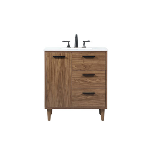 Elegant Baldwin 30" Single Bathroom Vanity, Walnut Brown - VF47030WB