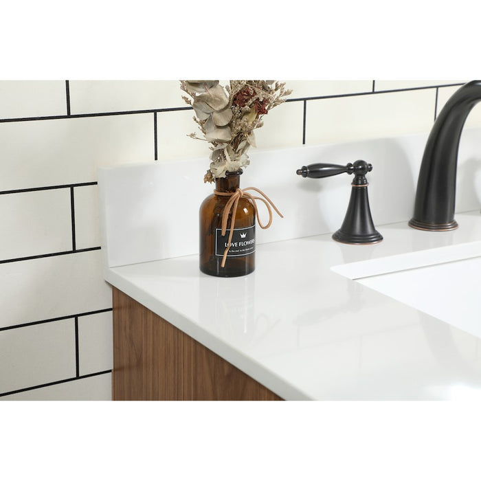 Elegant Baldwin 30" Single Vanity, Walnut Brown/Backsplash