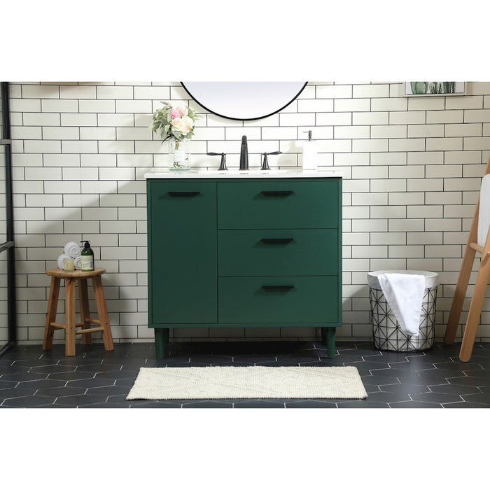 Elegant Kitchen/Bath Baldwin 36" Bathroom Vanity, Green