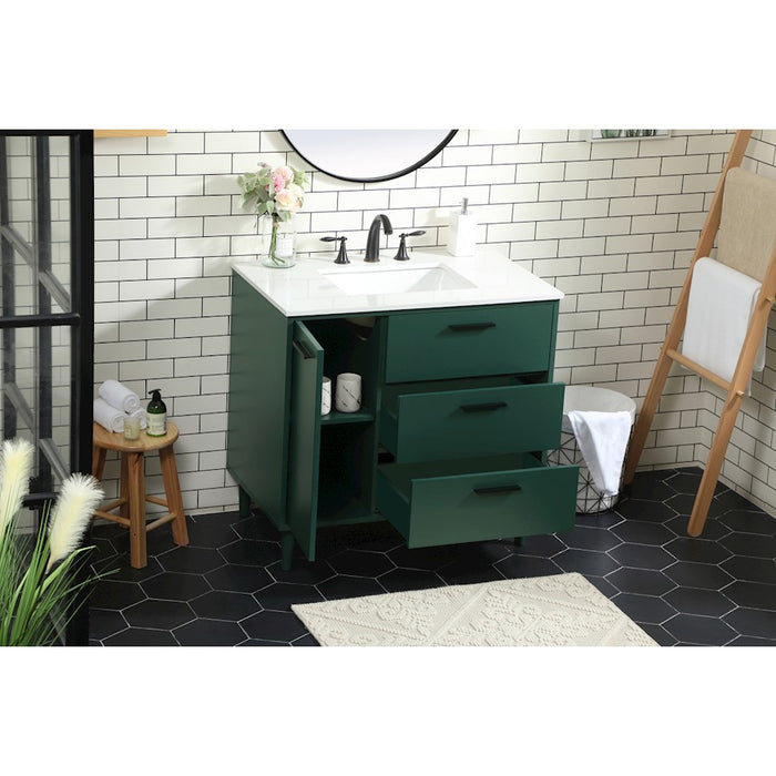 Elegant Kitchen/Bath Baldwin 36" Bathroom Vanity, Green