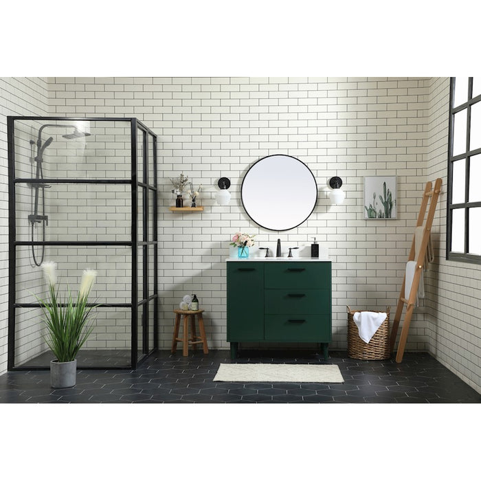 Elegant Kitchen/Bath Baldwin 36" Bathroom Vanity, Green