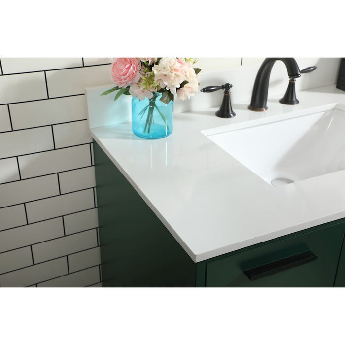 Elegant Baldwin 36" Bathroom Vanity, Green/Backsplash