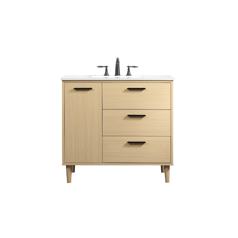 Elegant Kitchen/Bath Baldwin 36" Bathroom Vanity, Maple - VF47036MMP