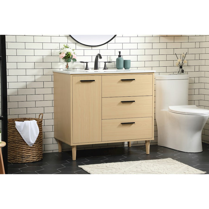 Elegant Kitchen/Bath Baldwin 36" Bathroom Vanity, Maple