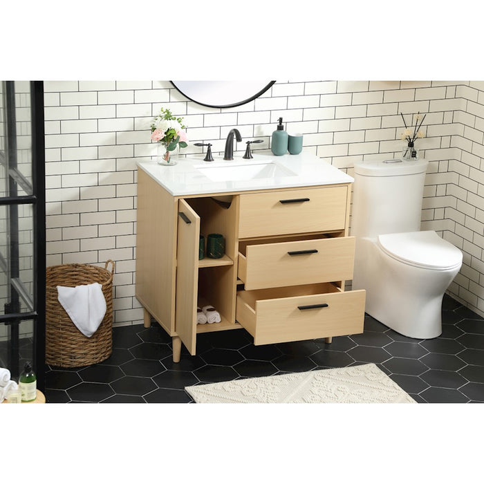 Elegant Kitchen/Bath Baldwin 36" Bathroom Vanity, Maple