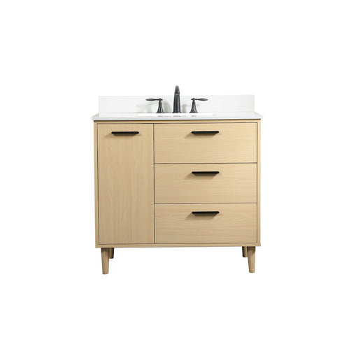 Elegant Baldwin 36" Bathroom Vanity, Maple/Backsplash - VF47036MMP-BS